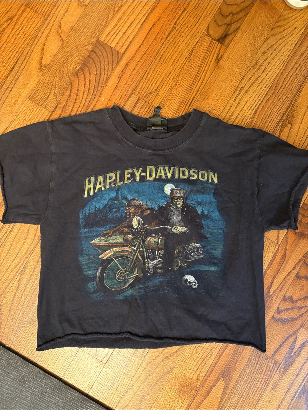 Fun women’s Harley Halloween Frankenstein shirt